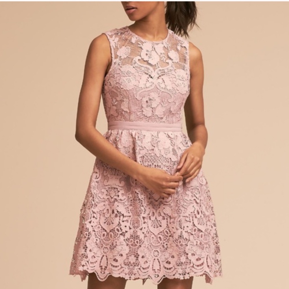 Anthropologie BHLDN pink lace dress